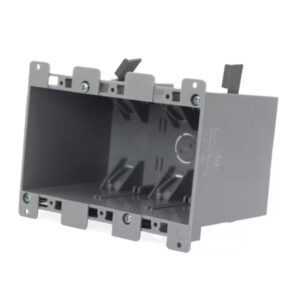 Old Work Three Gang Plastic Box, 3.69" Deep, with mounting ears and three swing clamps