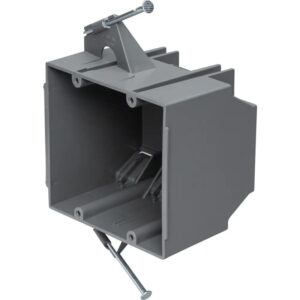 New Work Two Gang Plastic Box, 3" Deep, with captive nail mounting