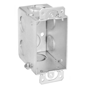 3" x 2" Gangable Switch Box, 2-3/4" Deep, 1/2" KO's, Plaster Ears