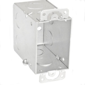 3" x 2" Gangable Switch Box, 3-1/2" Deep, Nine 1/2" KO's, Plaster Ears