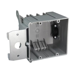 Plastic 2 Gang Box, New Work, Adjustable Bracket Mounting; Large 220V Knockout; For Use With Non-Metallic Sheathed Cable